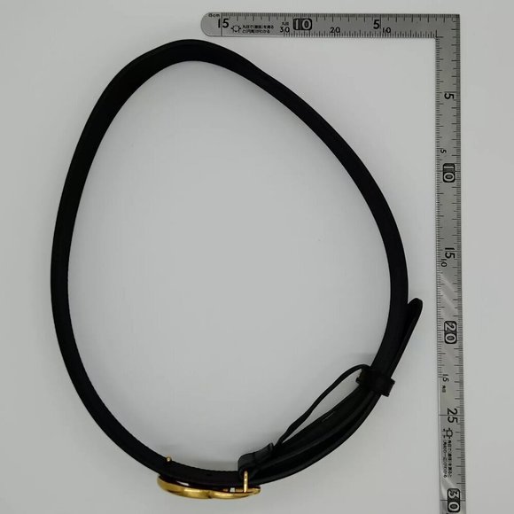 100% Authentic Gucci Belt Black Gold Leather - Picture 4 of 9